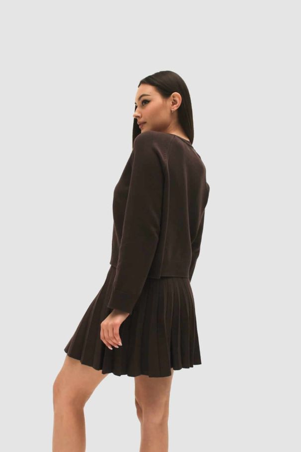 Костюм вʼязаний з короткою спідницею та кардиганом