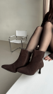 Черевики на підборі шоколадні з шоколадним каблуком