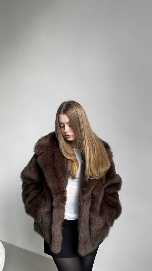 Шуба коричнева