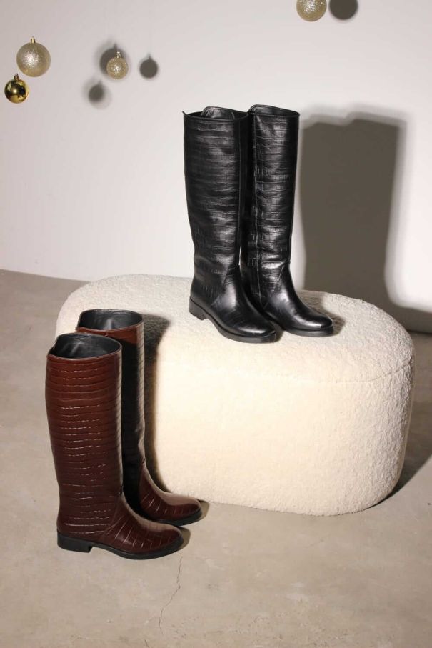 Чоботи Frost крокодилові чорні