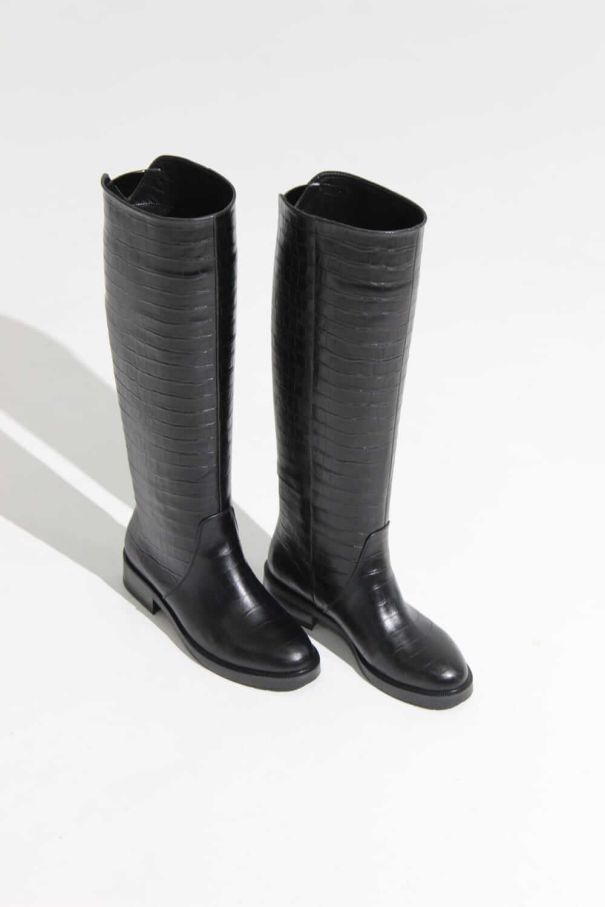 Чоботи Frost крокодилові чорні