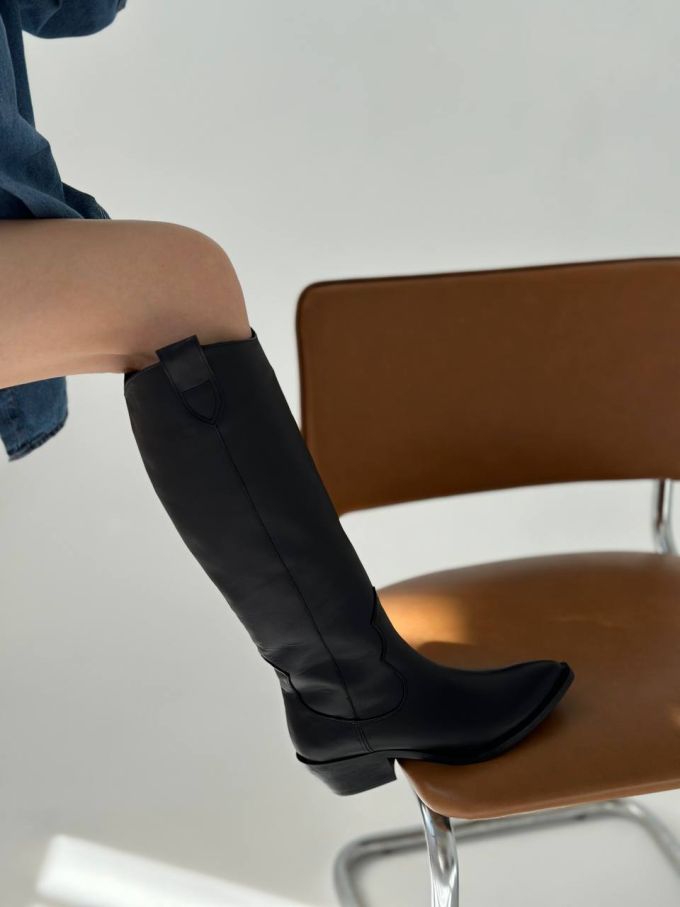 Ковбойки високі шкіряні