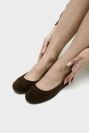 Балетки шоколадні замшеві