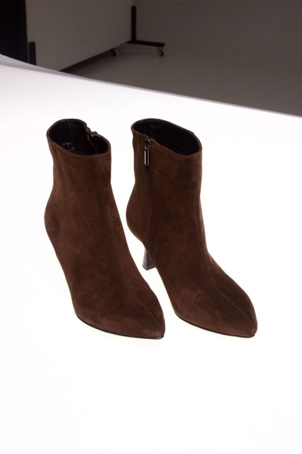 Черевики на підборі шоколадні