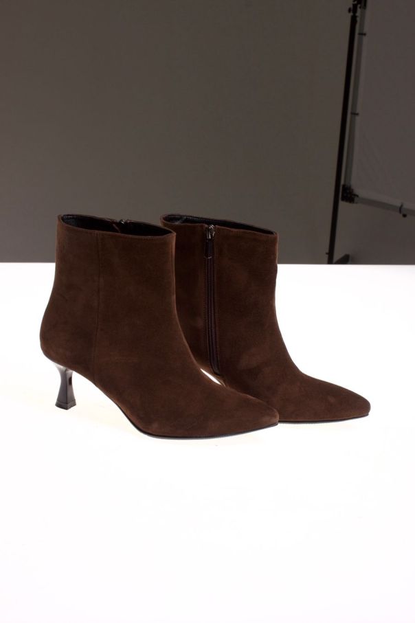 Черевики на підборі шоколадні