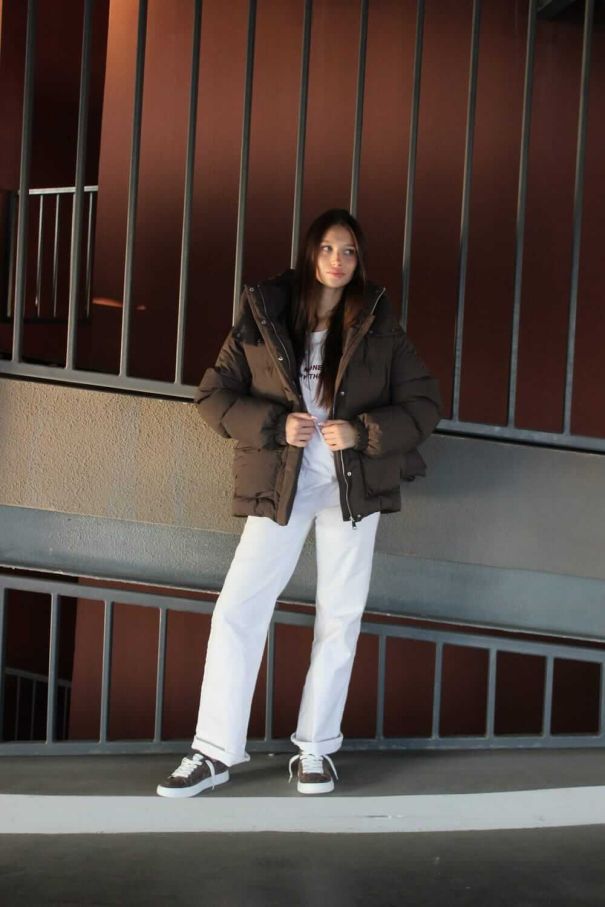 Пуфер шоколадний з поясом