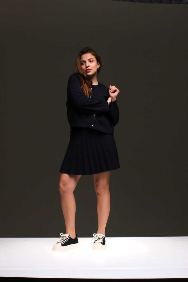 Костюм вʼязаний з короткою спідницею та кардиганом